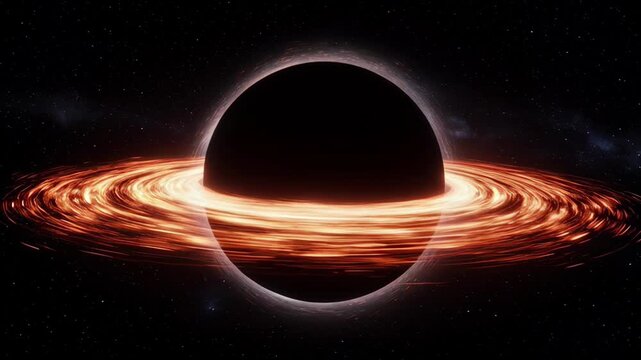 Astronomy science galaxy black hole accretion ring space cosmic energy abstract dark glowing disk horizon stellar black hole art of cosmic object in dark star field glowing disk cosmic space scene