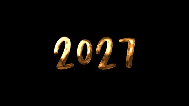 Shiny gold metallic font numbers two zero two seven on black background. Suitable for luxury event invites or anniversary celebrations.