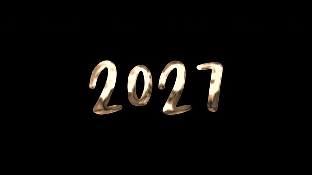 Shiny metallic gold number twenty twenty seven font style black background design for elegant event invitations and luxury anniversary celebrations.