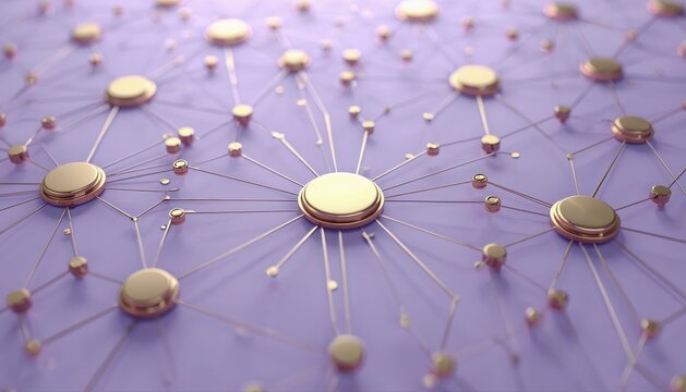 Abstract digital network structure with glowing golden nodes and connections connection technology abstract communication connectivity internet structure information background computing