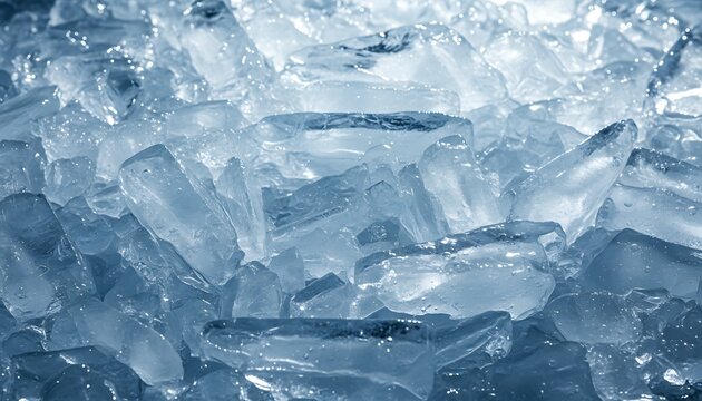 Close-up of Ice Cubes in Various Shapes and Sizes.