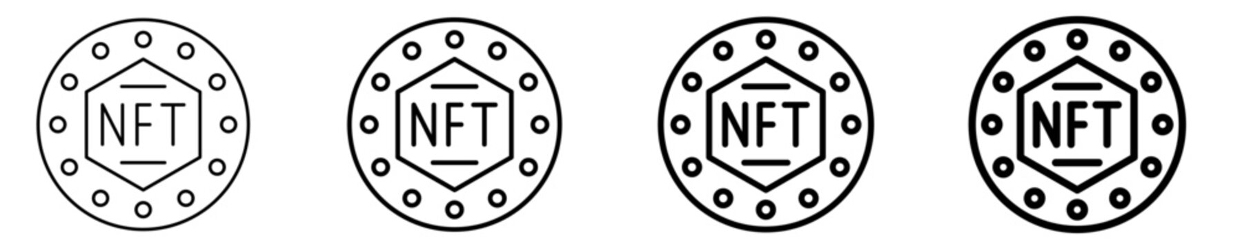 Nft Coin Icon Set Different Style Collection