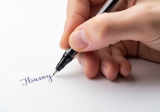 Hand holding permanent marker drawing on toenail