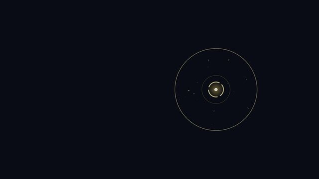 Yellow Crystal Shape on Dark Background - Game UI Geometric Motion Graphics, 4K Loop