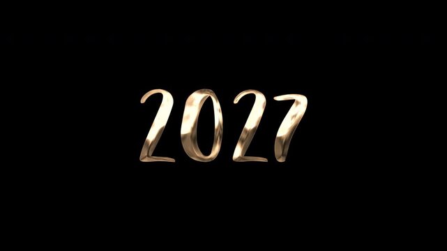 Metallic golden numerals on a dark background suitable for new years designs, luxury events, and elegant themed projects. Modern, stylish, luxurious aesthetic typography.