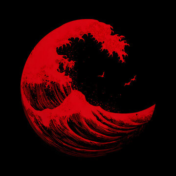 silhouette icon of typhoon wave