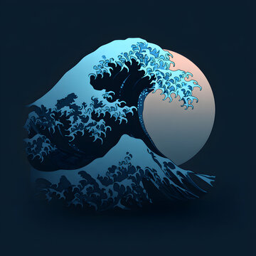silhouette icon of typhoon wave