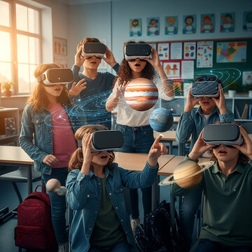 Students Learning Science with Virtual Reality in Classroom