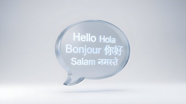 Speech Bubble with Multiple Language Text Icon