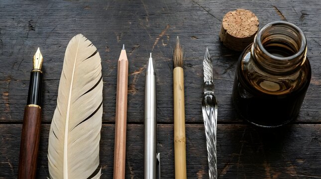 Writing Hand Tools Flat Icon Collection