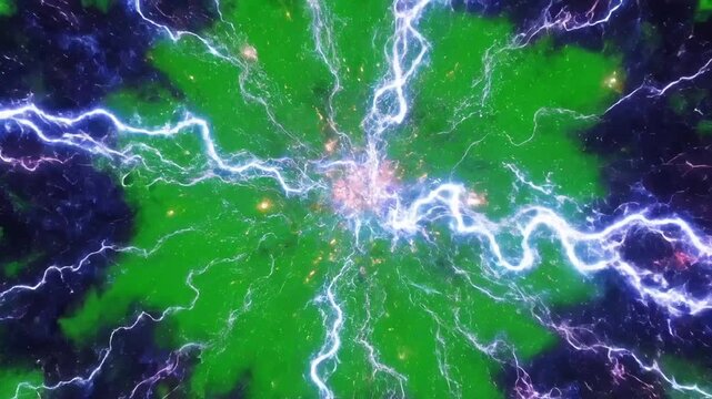 Vibrant cosmic explosion of energy and light, a dazzling spectacle in deep space.