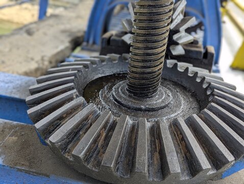 gear wheels on a metal surface