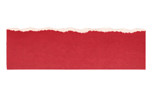 NG Red Torn Paper Strip with White Rough Ripped Edge