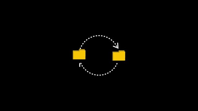 File transfer progress animation. Arrow upload and download. Digital file sharing process.