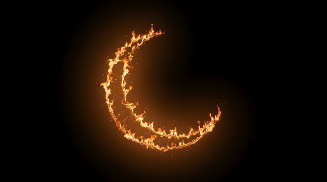 Burning Number 0 Glowing with Fiery Flames on a Black Background