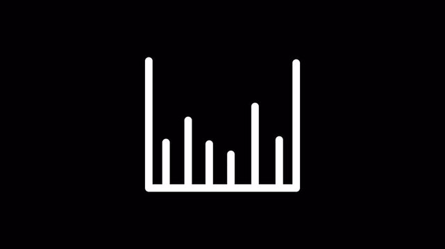 White business graph chart growth up down or signal on transparent background with alpha channel. Business up and down signal concept animation in 4k.