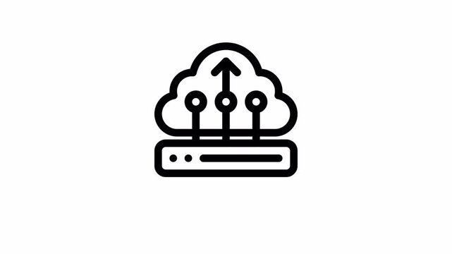 Cloud computing minimalist stroke animation