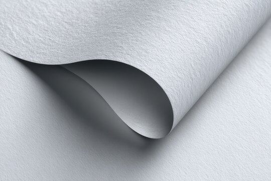 Minimalist white paper sheet with soft curved edge texture for professional business mockup designs.