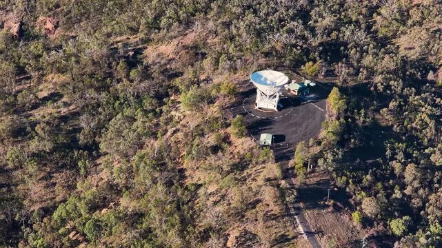 Aerial View of Radio Telescope at Siding Spring Observatory