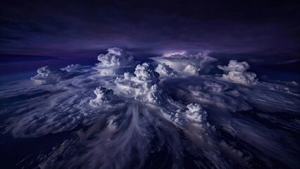 Fototapeta premium Dramatic Aerial View of Storm Clouds at Dusk.