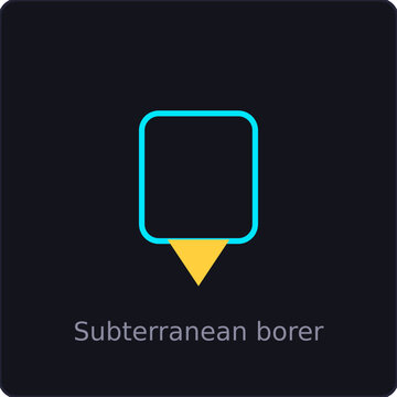 Subterranean borer heavy machinery icon with dark background