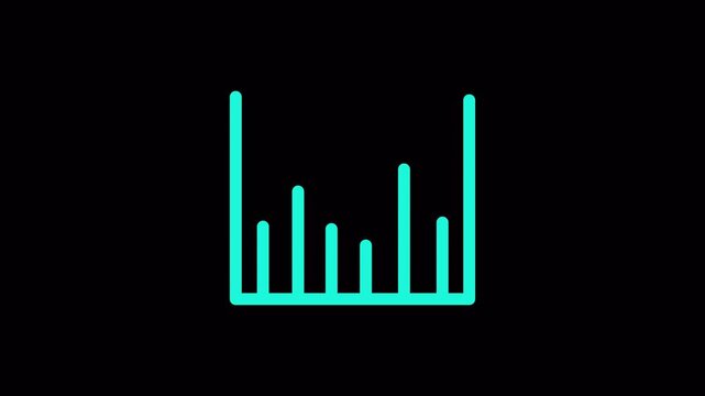 Cyen business graph chart growth up down or signal on transparent background with alpha channel. Business up and down signal concept animation in 4k.
