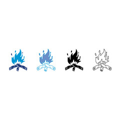 Naklejka premium Bonfire Icon Vector Set Multiple Style