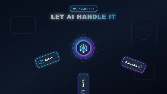Minimalist glowing artificial intelligence agent icon sitting in a futuristic digital environment