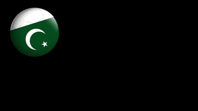 Bouncing Soccer Balls with Pakistan Flag Pattern on Black Background