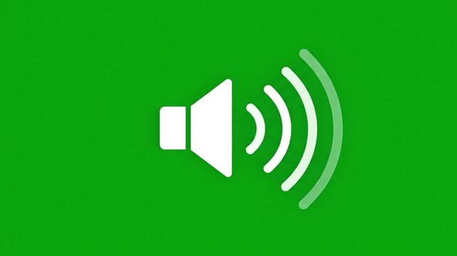 Green Screen Speaker Volume Sound Icon Animation Loop Background 4K