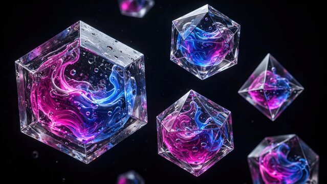 Abstract Geometric Crystals with Swirling Cosmic Energy Inside.