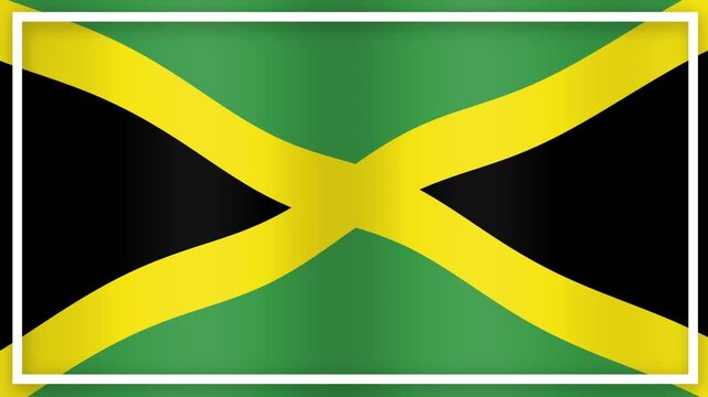 Waving Jamaica Flag Grid Background Animation Loop