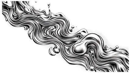 Fototapeta premium Abstract liquid splash wave illustration isolated on transparent background