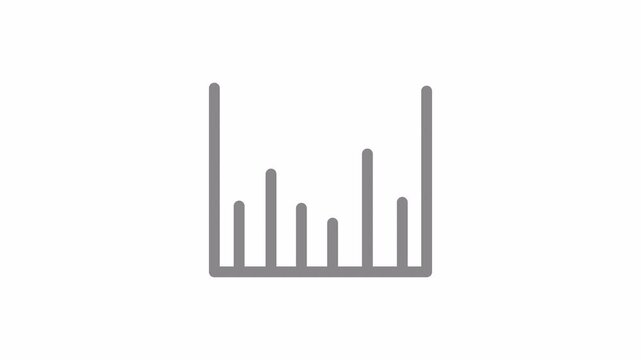 Gray business graph chart growth up down or signal on transparent background with alpha channel. Business up and down signal concept animation in 4k.