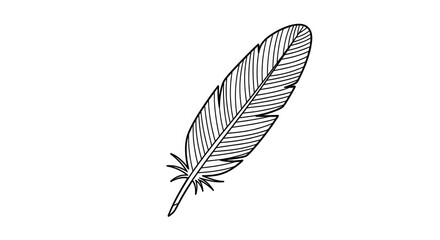 black and white feather illustration. © Bakso