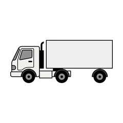 Fototapeta premium White Delivery Truck Isolated on Transparent Background