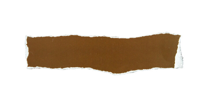piece of blank brown paper texture background torn and ripped on transparent background. document frame design