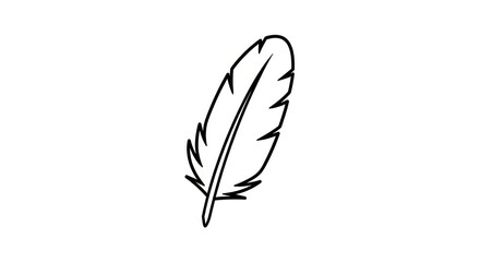 Simple black feather icon illustration. © Bakso