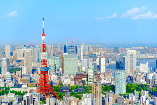 Panoramic View of Modern Tokyo City Skyline and Urban Architecture in Japan, Asia Travel and Business Concept