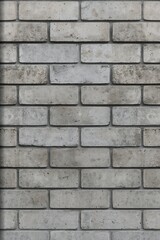 Fototapeta premium Textured light grey brick wall background pattern with mortar joints background construction architecture