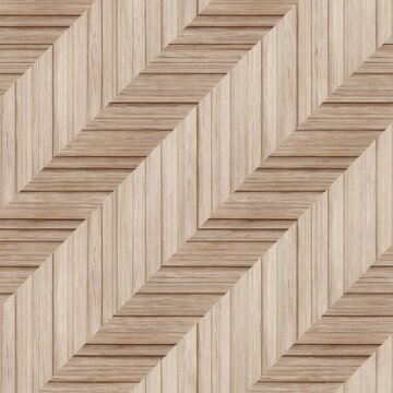 Chevron pattern light brown natural oak wood wall paneling texture with laminate background material interiors