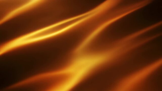 Warm heat shimmer distorts and ripples through space, bending light continuously under amber backlighting against deep black, creating atmospheric cinematic motion and copy space.