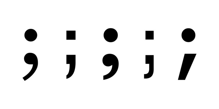 Punctuation Marks Collection with Dots Commas Apostrophes and Slash Vector Set