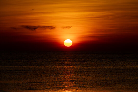 Amazing sunset view at Pontian, Johor. The sunset transforms the sky into a masterpiece of vibrant hues