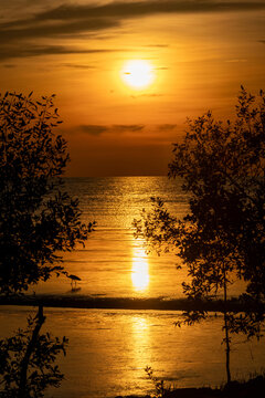 Amazing sunset view at Pontian, Johor. The sunset transforms the sky into a masterpiece of vibrant hues
