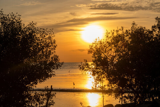 Amazing sunset view at Pontian, Johor. The sunset transforms the sky into a masterpiece of vibrant hues
