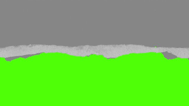Torn paper transition green screen fast ripped edge, 4K Animation