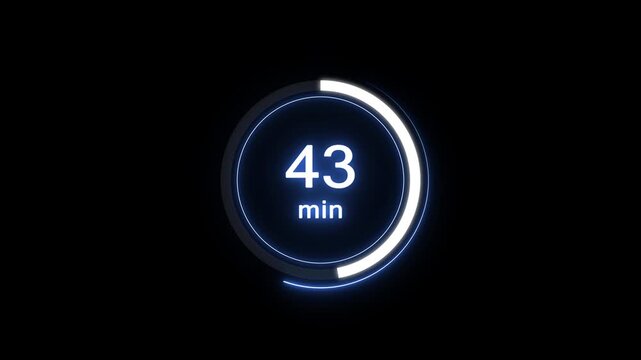 43 min clock icon animation. Clock 43-minute icon Digital and analog clock 43 minutes isolated on white background. and creating a stunning video.4k video.