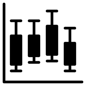 Box plot icon glyph style vector illustration