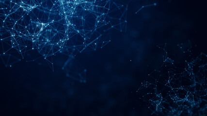 Obraz na płótnie Canvas Abstract Digital Network Technology Background with Glowing Data Connections and Copy Space